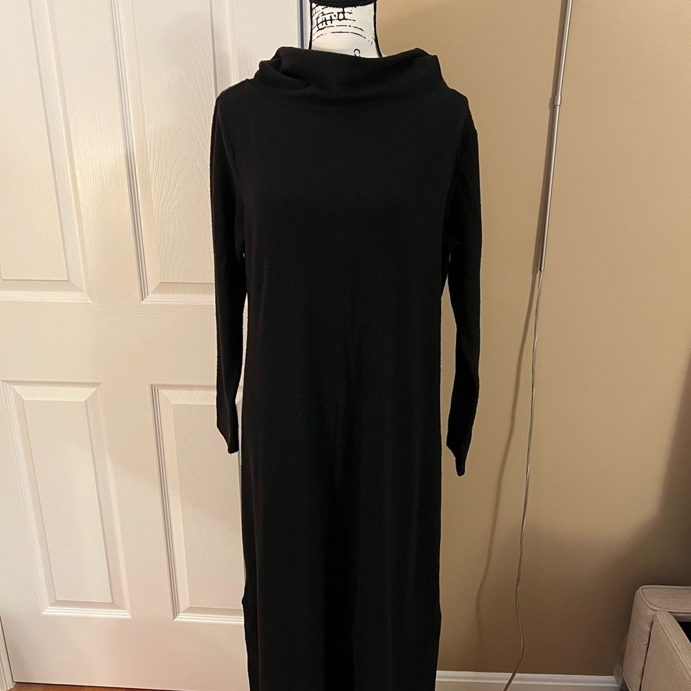 Natori Lounger Maxi Nightgown Long Sleeve - Black L